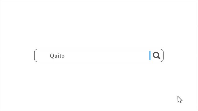 Quito in Search Animation. Internet Browser Searching