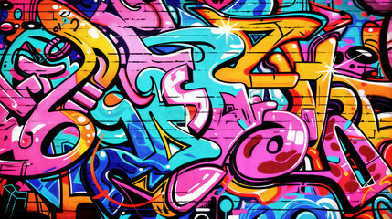 Street art graffiti. Colorful abstract background. Bright colors creative drawing on walls of city. Urban contemporary culture. - obrazy, fototapety, plakaty