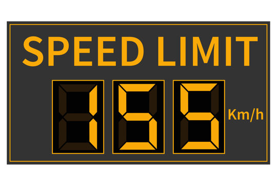 Speed limit sign 155 km/h icon vector illustration