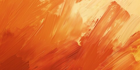 An expressionistic abstract with bold and vivid orange brush strokes filling the canvas with artistic flair