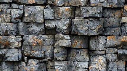 seamless pattern, rock formation, vertical stone wall in section