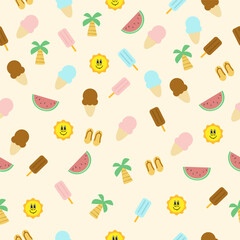seamless pattern background, summer theme