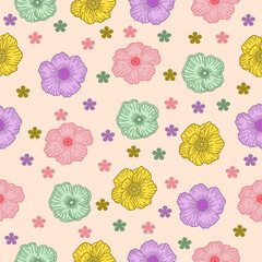 colorful flower seamless pattern background