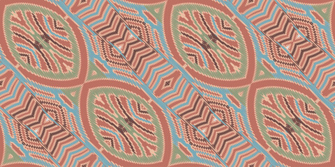 Fabric ethnic tribal pattern art. Ethnic ikat seamless pattern. American and Mexican style. Design for background, wallpaper, illustration, fabric, clothing, carpet, textile, batik, embroidery.