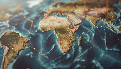 Global Economic Trends, Depict scenes of interconnected global economies, trade routes, and international financial markets to illustrate the impact of global trends on economic forecasts
