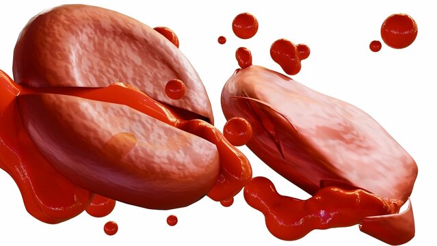 3d rendering of Hemolysis, is the process of red blood cells breaking down and releasing their contents into surrounding fluid