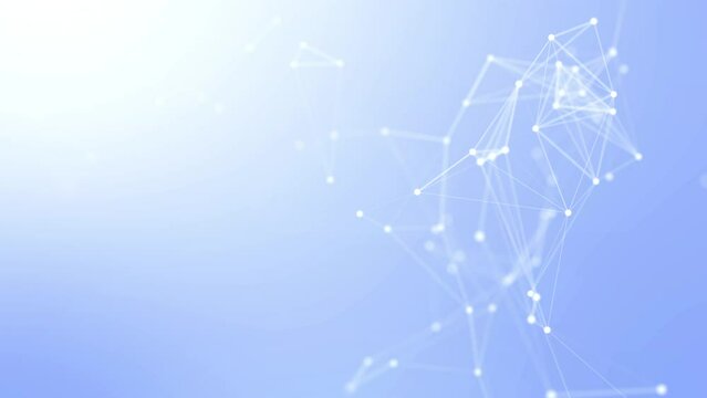 Digital network technology concept with interconnected lines and abstract data communication soft blue gradient background