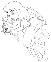 Angle Coloring Book Page For Kids