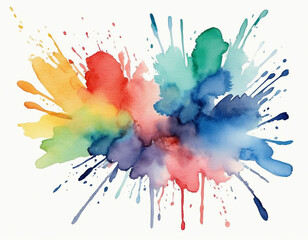 Watercolor paint splashes and stains - obrazy, fototapety, plakaty