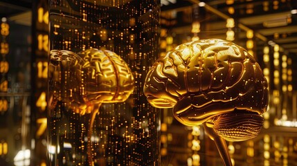 Human brain. Digital brain concept