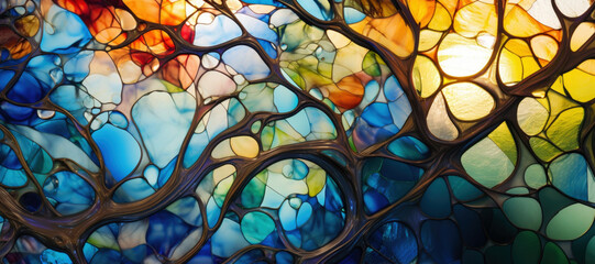 Stained glass window background - 787232431