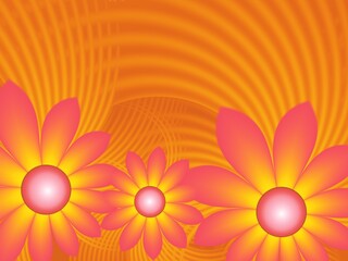 Fantastic multicolored flowers. Fractal artwork for use as templates, computer backgrounds, label printing and more. Graphic background design.