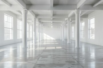 Fototapeta premium Trees and green environment in eco-friendly glass office Sustainable building. Beautiful simple AI generated image in 4K, unique.