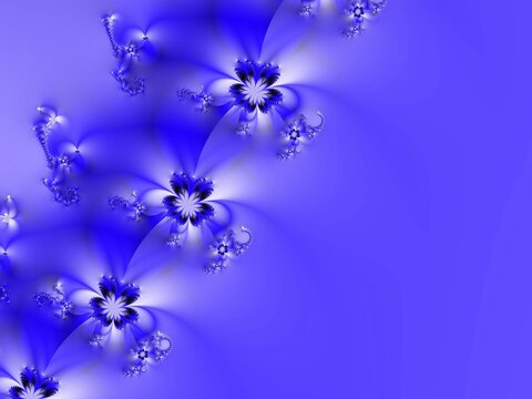 Wreath of flowers as fractal art. Fractal image of fantastic flowers. Template for further graphic design. Original background.