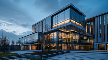 Obraz premium The architectural structure effectively combines functionality and aesthetics, representing a symbol of modern progress.