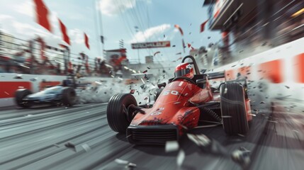 High speed kart racing - obrazy, fototapety, plakaty