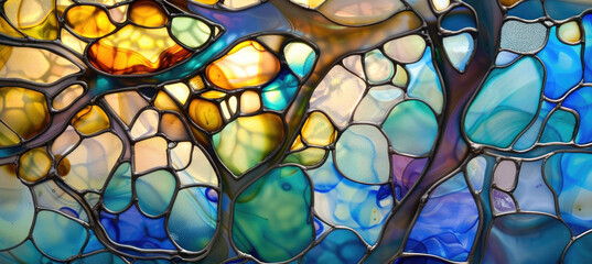 Stained glass window background - 787235033