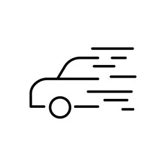 Fast car outline icons, minimalist vector illustration ,simple transparent graphic element .Isolated on white background
