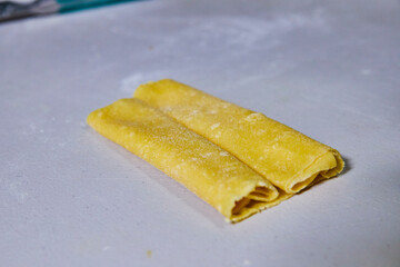 Fresh Pasta Dough Preparation - Close-Up in Kitchen