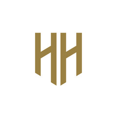 HH. Monogram of Two letters H and H. Luxury, simple, minimal and elegant HH logo design. Vector illustration template.

