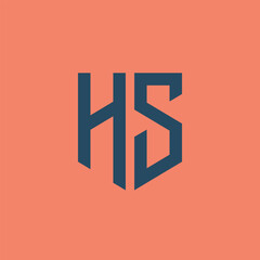 HS. Monogram of Two letters H and S. Luxury, simple, minimal and elegant HS logo design. Vector illustration template.

