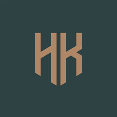 HK. Monogram of Two letters H and K. Luxury, simple, minimal and elegant HK logo design. Vector illustration template.
