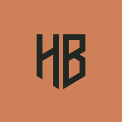 HB. Monogram of Two letters H and B. Luxury, simple, minimal and elegant HB logo design. Vector illustration template.
