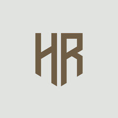 HR. Monogram of Two letters H and R. Luxury, simple, minimal and elegant HR logo design. Vector illustration template.
