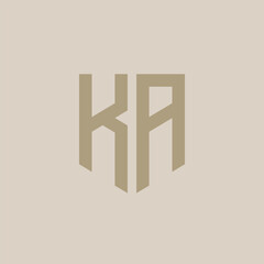 KA. Monogram of Two letters K and A. Luxury, simple, minimal and elegant KA logo design. Vector illustration template.
