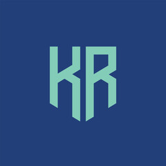 KR. Monogram of Two letters K and R. Luxury, simple, minimal and elegant KR logo design. Vector illustration template.

