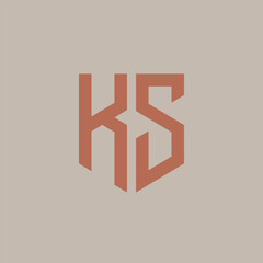 KS. Monogram of Two letters K and S. Luxury, simple, minimal and elegant KS logo design. Vector illustration template.