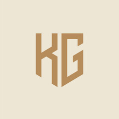 KG. Monogram of Two letters K and G. Luxury, simple, minimal and elegant KG logo design. Vector illustration template.
