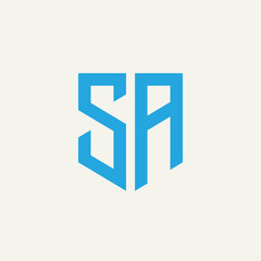 SA. Monogram of Two letters S and A. Luxury, simple, minimal and elegant SA logo design. Vector illustration template.
