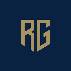 RG. Monogram of Two letters R and G. Luxury, simple, minimal and elegant RG logo design. Vector illustration template.

