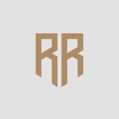 RR. Monogram of Two letters R and R. Luxury, simple, minimal and elegant RR logo design. Vector illustration template.
