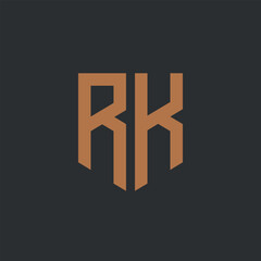 RK. Monogram of Two letters R and K. Luxury, simple, minimal and elegant RK logo design. Vector illustration template.
