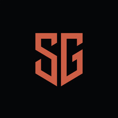 SG. Monogram of Two letters S and G. Luxury, simple, minimal and elegant SG logo design. Vector illustration template.
