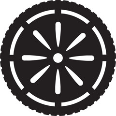 Vectorized illustration of a black cart wheel