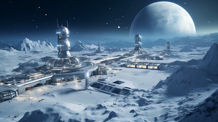 Plan a virtual moon base with lunar landscape views and advanced life support systems