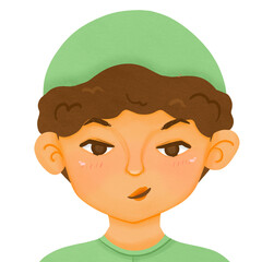 Boy with angry face exspression