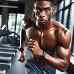 Fototapeta premium running in fitness club