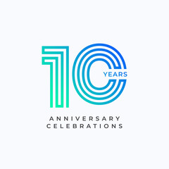 10 years anniversary celebrations logo concept