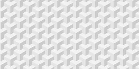 Abstract cubes geometric tile and mosaic wall or grid hexagon technology wallpaper. white and gray geometric block cube structure backdrop grid triangle texture vintage design.