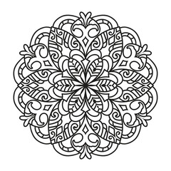 Fototapeta premium Mandala vector for adult coloring page kdp interior. Round outline mandala coloring book page