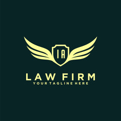 IA initials design modern legal attorney law firm lawyer advocate consultancy business logo vector