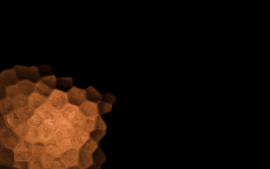 Brown Polygonal Shapes on black background. Honeycomb pattern.