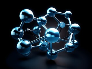 Captivating 3D of a Vibrant Blue Molecular Structure,Showcasing the Intricacies of Scientific
