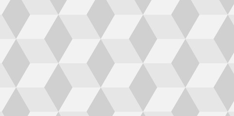 Obraz premium Abstract cubes geometric tile and mosaic wall or grid hexagon technology wallpaper. white and gray geometric block cube structure backdrop grid triangle texture vintage design.