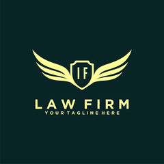 IF initials design modern legal attorney law firm lawyer advocate consultancy business logo vector