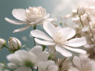white spring flower background. perfect for adding a touch of natural beauty to any design project. generative ai